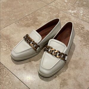 Vionic White Loafers with Chain Detail